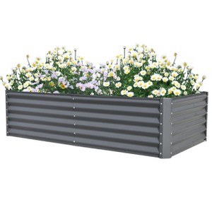 Galvanized Raised Garden Bed, Raised Garden Boxes, 6x3x1.5ft Outdoor Galvanized Planter Box, Garden Stock Tank, Garden Beds For Vegetables Planting - 1 of 4