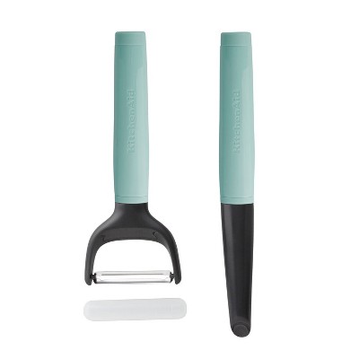 KitchenAid 2pk Peelers: Serrated Blade, Protective Cover, Dishwasher-Safe, Green, Plastic & Metal, Vegetable & Potato Peeler