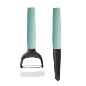 KitchenAid 2pk Peelers: Serrated Blade, Protective Cover, Dishwasher-Safe, Green, Plastic & Metal, Vegetable & Potato Peeler - 1 of 4