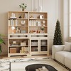Kitchen Pantry Cabinet, 62 Inch Freestanding Hutch Cupboard with Large Countertop, Glass Doors, Drawer and Adjustable Shelves - 3 of 4