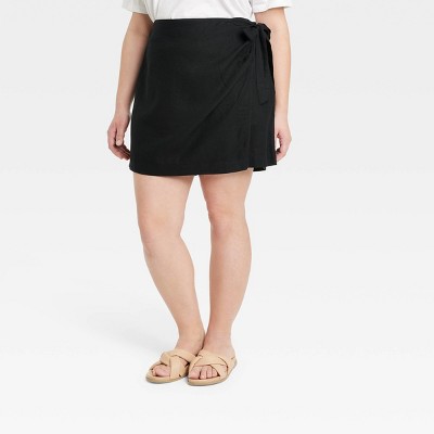 Women's Plus Size Wrap Mini Skirt - Ava & Viv™
