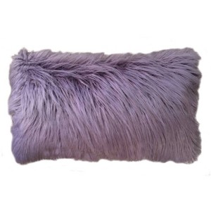 Keller Faux Mongolian Reverse to Micromink Pillow Purple - Décor Therapy