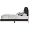 Zeena 86" Queen Bed Black Velvet - Acme Furniture: Chic Gold Nailhead, No Box Spring Required - 4 of 4