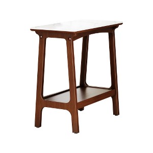 Narrow Side Table With Storage Shelf, Rustic Side Table, Slim Nightstand & Bedside Table For Small Spaces Living Room Bedroom Farmhouse, Easy Assembly - 1 of 4