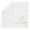 Juvale 50 Pack White Scalloped Baby Shower Napkins for Girls and Boys, Gold Foil Hello Sweet Baby Decorations, 5 x 5 In - 3 of 4
