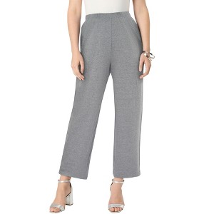 Roaman's Soft Knit Straight-Leg Capri Pant - 1 of 2