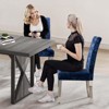 Grungis Chenille Kitchen Chair Set of 2,Upholstered Dining Chairs with High Tufted Back and Stainless Steel Legs for Dining Room,Kitchen - 4 of 4