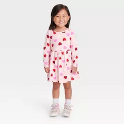 Toddler Girls' Heart Long Sleeve Dress - Cat & Jack™ Pink