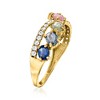 Ross-Simons 1.40 ct. t.w. Multicolored Sapphire and  .19 ct. t.w. Diamond Crisscross Ring in 14kt Yellow Gold - 3 of 4