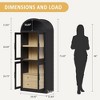 Arched Bookshelf with Doors and Drawers Farmhouse Bookcase Display Storage Shelves 71.4in Tall Display Cabinet Rounded Bookcases - 2 of 4