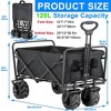 Musment Collapsible Foldable Wagon Cart, 350lbs Large Capacity Folding Wagon Cart with All-Terrain Wheels,Utility with Brakes for Grocery, Garden - 2 of 4
