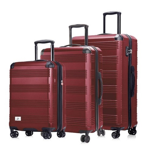 Verdi Luggage 3pc Hardside Spinner Set (20/24/28) In Burgundy : Target
