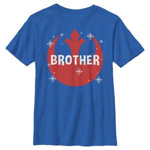 Boy's Star Wars Brother Snowflake Rebel Logo T-Shirt - 1 of 4