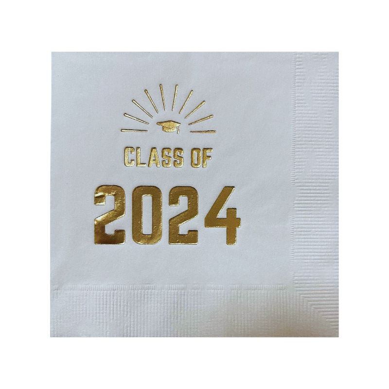 Paper Frenzy Paper Frenzy Graduation Foil Stamped Party Napkins Class of 2024 - 25 pack, 1 of 6