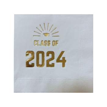 Paper Frenzy Paper Frenzy Graduation Foil Stamped Party Napkins Class of 2024 - 25 pack