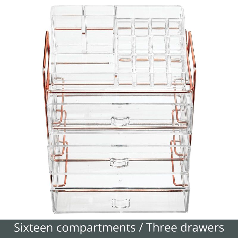 mDesign Plastic Divided Cosmetic Storage Organizer, 16 Sections, 4 of 10