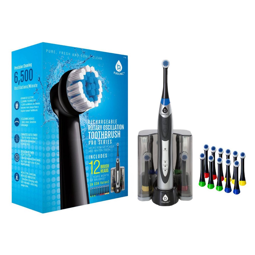 Photos - Electric Toothbrush Pursonic Rechargeable S330 Rotary Toothbrush with Bonus Brush Heads - 12pk