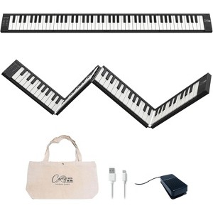 Carry-on Folding Piano 88 Touch - Ultra-Portable Full-Size Keyboard with 128 Voices, USB & MIDI over Bluetooth Connectivity - Travel Piano - 1 of 4