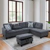 GlasFlength Sectional Sofas with Ottoman, Modern Large Modular Sectional Couch for Living Room, L Shape Upholstered Couch, Gray, Length 97.5" - 2 of 4
