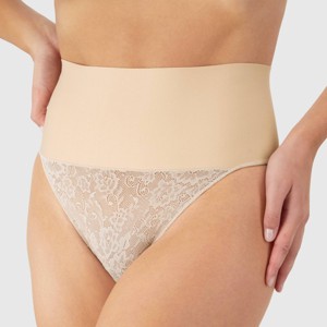 Maidenform Self Expressions Women's Tame Your Tummy Thong SE0049 - 1 of 4