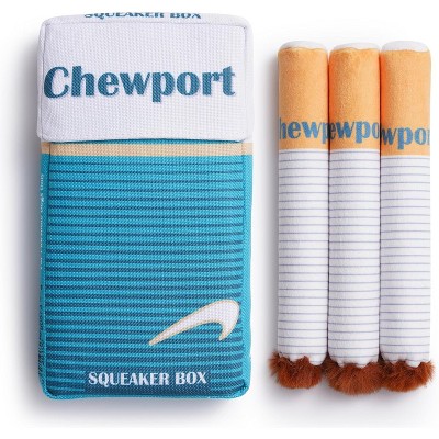 Nocciola 3-in-1  Chewport Refreshing Dog Squeaky Toys with a Box, Interactive Plush Toys for Medium Dogs Pitbull Husky Frenchie, Share a Puff with Pup