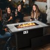 Costway 52'' Propane Fire Pit Table Marble Tabletop Rattan Wicker w/ Rain Cover Lava Rock - 2 of 4