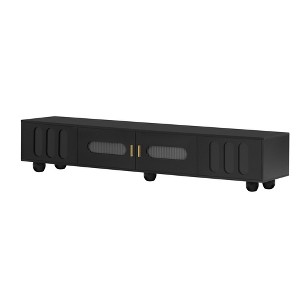 NicBex TV Stand for TVs up to 80 Inches,Entertainment Center with Glass Door,2 Drawers and Cabinets - 1 of 4