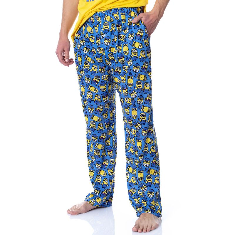 Despicable Me Mens' Minions 1 In A Minion Raglan Sleep Pajama Set Multicolored, 3 of 6