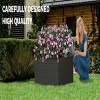 Syemin Planters 2 Pcs Metal Rectangular Raised Garden Bed Anti-Rust Coating for Flowers Vegetables Herbs Outdoor Use, Black, 47.24"*47.24"*23.62" - 4 of 4
