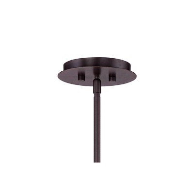 Bronze Drum Chandelier with Frosted Glass Shade