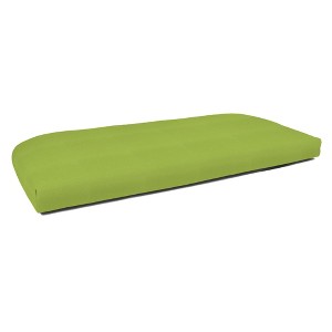 Casual Cushion Solid Sunbrella Fabric 1-Piece Indoor/Outdoor Wicker Bench Cushion, 43.5"W x 19.5"L - 1 of 4