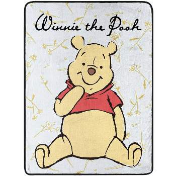 Disney Winnie The Pooh Silly Bear Fleece Super Plush Throw Blanket 46" x 60" (117cm x 152cm) Black