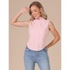 INSPIRE CHIC Women's Sleeveless Textured Business Casual Outfits Trendy Tank Top Mock Neck Shirts - 4 of 4