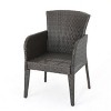 Outdoor Dining Chairs Set of 2, Wicker Patio Dining Chairs with Metal Legs for Balcony, Garden-Tanpinhause - 4 of 4