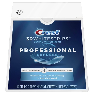 Crest 3D Whitestrips Professional Express Teeth Whitening Kit with Hydrogen Peroxide - 7 Treatments