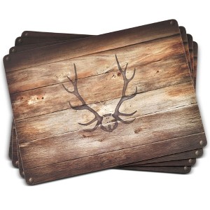 Pimpernel Lodge Placemats, Set of 4 Cork-Backed Table Mats Featuring Rustic Design, Easy to Clean & Maintain, Heat & Stain Resistant - 1 of 4