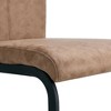 NicBex Dining Table Set for 6 Kitchen Table Wood-Textured MDF Dining Table Set with 6 Brown Suede Chairs for Dining Room, Brown - 3 of 4
