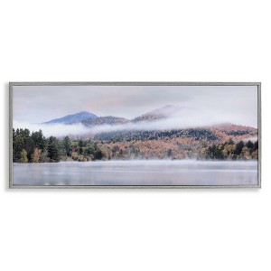 Stupell Industries Looming Fog Mountain Peak Reflective Lake Photography Framed Giclee Art - 1 of 4