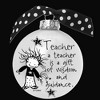 Northlight Matte Finish "Teacher" Print Christmas Ball Ornament - 2.75" (70mm) - White and Black - 2 of 4