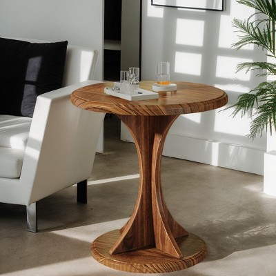 Hommoo Wooden Round End Table
