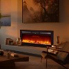 Wall Mounted & Recessed Electric Fireplace, Slim 4" Heater, WiFi & Remote Control, 12 Flame Colors, Adjustable Speed, Timer, Quiet 750W/1500W - 2 of 4