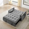 RISOKEYS 55.5" Pull Out Sleeper Sofa Bed - 2 Seater Loveseats Sofa with Side Pockets, Adjustable Backrest and Lumbar Pillows for, Living Room - 2 of 4