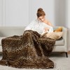 Aoibox Leopard Print Fleece Throw Blanket for Bed, Sofa, Travel & Camping, Ultra Soft Cozy Fluffy Plush Cheetah Design for All Seasons - 3 of 4