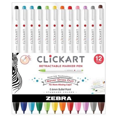 12pk Artist Markers RT Click-Art - Zebra