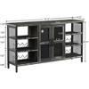 Acekool Industrial Wine Bar Cabinet with Glass Rack, Multi-Functional Liquor & Coffee Storage Sideboard for Dining & Living Room - 3 of 4