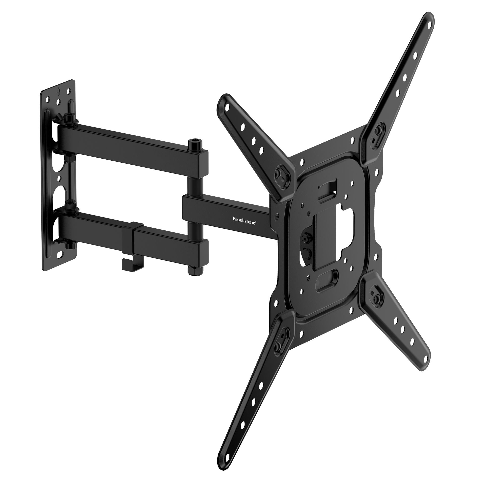 Brookstone Full Motion Wall Mount for 17"-65" TVs, Swivel, Tilt, Level Adjustment, 66 lbs Capacity