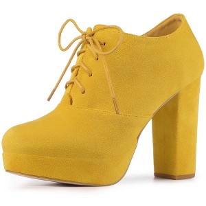 Perphy Women's Lace Up Round Toe Cushioned Insole Platform Chunky Heel Ankle Boots - 1 of 4