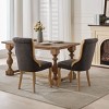 Snow Velvet Dining Chairs Set of 2 Mid Century Style with Curved Wood Trim and Sculpted Legs for Dining Room – The Pop Home - 3 of 4