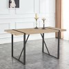 CENGHU Rectangular Dining Table, Rustic Industrial Wood Dining Table for 6 Pepole, Kitchen Table with Black Metal Legs, for Dining Room, Kitchen - 2 of 4