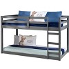 Sapphtopaz Wood Twin Size Loft Bed with Ladder,Low Bed Frame with Guardrail,Nursery Floor Toddler Bed with Under Bed Space for Boys & Girs - 2 of 4